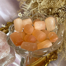 Load image into Gallery viewer, Peach Orange Selenite Tumbled Freeform Stones, for Forgiveness & Acceptance