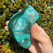 Load image into Gallery viewer, Polished Blue Chrysocolla Crystal with Green Malachite Freeform