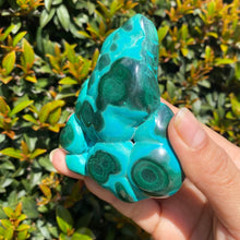Load image into Gallery viewer, Freeform Blue Chrysocolla Stone with Green Malachite Pattern
