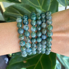 Load image into Gallery viewer, Green Moss Agate Bracelet for Prosperity & Wealth