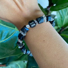 Load image into Gallery viewer, Raw High Grade Tourmaline & Quartz Crystal Bracelet for Protection & Energy Purification