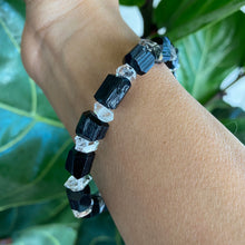 Load image into Gallery viewer, Raw High Grade Tourmaline & Quartz Crystal Bracelet for Protection & Energy Purification