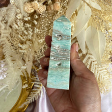 Load image into Gallery viewer, Blue Aragonite Tower for Patience & Acceptance