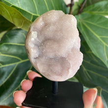 Load image into Gallery viewer, Pink Amethyst Oval on Black Stand