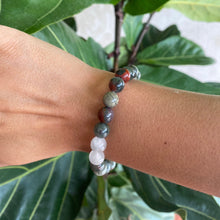 Load image into Gallery viewer, Bloodstone Crystal Bead Bracelet for Strength & Dedication