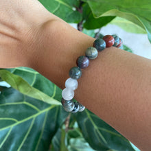 Load image into Gallery viewer, Bloodstone Crystal Bead Bracelet for Strength & Dedication