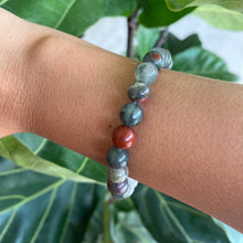 Load image into Gallery viewer, Bloodstone Crystal Bead Bracelet for Strength & Dedication