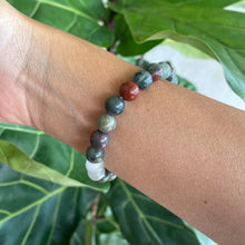 Load image into Gallery viewer, Bloodstone Crystal Bead Bracelet for Strength & Dedication