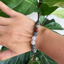 Load image into Gallery viewer, Bloodstone Crystal Bead Bracelet for Strength & Dedication