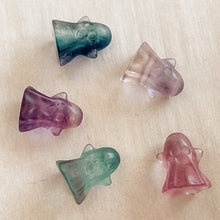 Load image into Gallery viewer, fluorite crystal carved  ghosts
