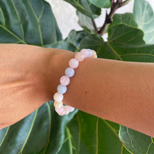 Load image into Gallery viewer, Morganite Crystal Bead Bracelet for Grief & Divine Love
