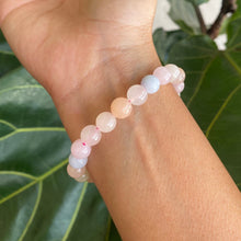 Load image into Gallery viewer, Morganite Crystal Bead Bracelet for Grief & Divine Love