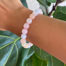 Load image into Gallery viewer, Morganite Crystal Bead Bracelet for Grief & Divine Love