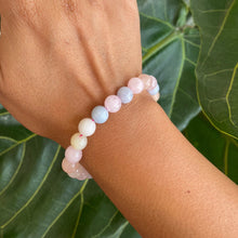 Load image into Gallery viewer, Morganite Crystal Bead Bracelet for Grief & Divine Love