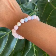 Load image into Gallery viewer, Morganite Crystal Bead Bracelet for Grief & Divine Love