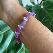 Load image into Gallery viewer, Natural Ruby and Petroleum Quartz Genuine Bracelet for Goal Setting & Deep Connection