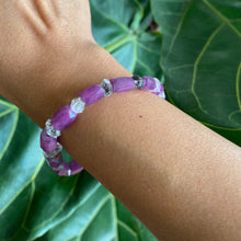 Load image into Gallery viewer, Natural Ruby and Petroleum Quartz Genuine Bracelet for Goal Setting & Deep Connection