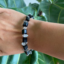 Load image into Gallery viewer, Raw High Grade Tourmaline & Quartz Crystal Bracelet for Protection & Energy Purification
