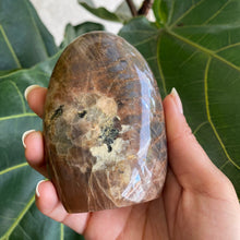 Load image into Gallery viewer, Polished Peach Black Moonstone Crystal Freeform from Madagascar