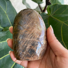 Load image into Gallery viewer, Polished Peach Black Moonstone Crystal Freeform from Madagascar