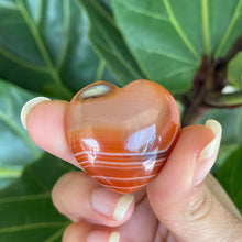 Load image into Gallery viewer, Orange Carnelian Polished Heart Palm Stone for Courage & Confidence