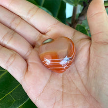 Load image into Gallery viewer, Orange Carnelian Polished Heart Palm Stone for Courage & Confidence