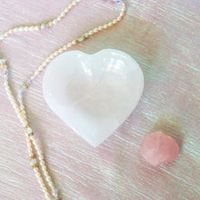 Load image into Gallery viewer, Polished White Selenite Crystal Heart, for Cleansing & Charging