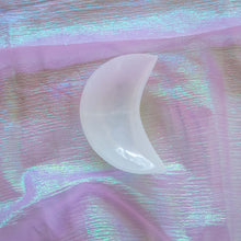 Load image into Gallery viewer, Polished White Selenite Moon Bowl, for Cleansing & Charging