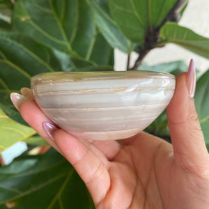 Small Natural Agate Stone Crystal Bowl