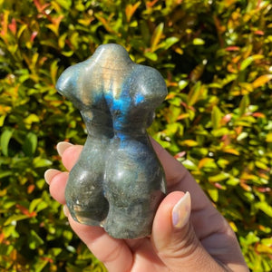 Carved Labradorite Curvy Crystal Goddess