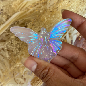 Aura Quartz Crystal Fairy Carving