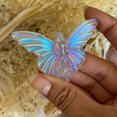 Aura Quartz Crystal Fairy Carving