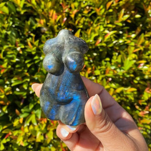 Carved Labradorite Curvy Crystal Goddess