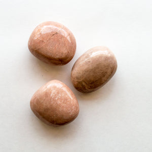 Peach Moonstone Palm Stone, for Intuition