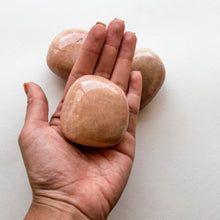 Load image into Gallery viewer, Peach Moonstone Palm Stone, for Intuition