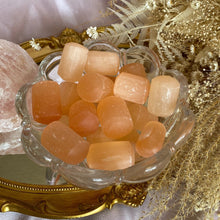 Load image into Gallery viewer, Peach Orange Selenite Tumbled Freeform Stones, for Forgiveness &amp; Acceptance