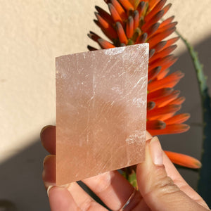 Blush Pink Optical Calcite Stone, Connecting the Crown Chakra to the Heart Chakra