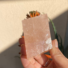 Load image into Gallery viewer, Blush Pink Optical Calcite Stone, Connecting the Crown Chakra to the Heart Chakra