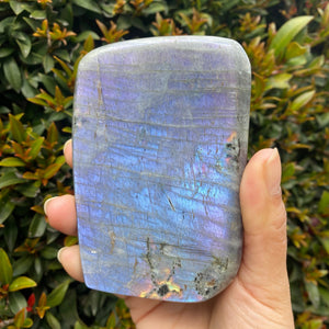 Polished Purple Rainbow Labradorite Stone Freeform for Intuition and Trust in the Universe