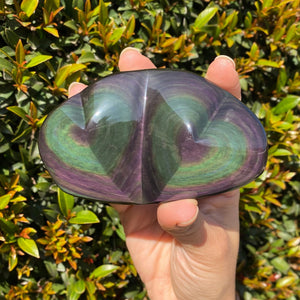 Rainbow Obsidian Heart Carving for Light & Love