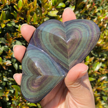Load image into Gallery viewer, Rainbow Obsidian Heart Carving for Light &amp; Love