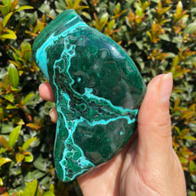 Load image into Gallery viewer, Polished Blue Chrysocolla Crystal with Green Malachite Freeform