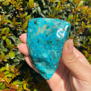 Natural Blue Chrysocolla Stone with Green Malachite