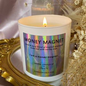 Money Magnet Crystal Candle