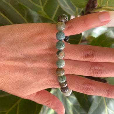 Colorful Moss Agate Bracelet for Prosperity & Wealth