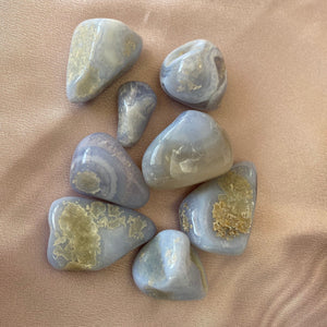 Natural Tumbled Blue Lace Agate for Communication & Anxiety