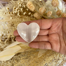 Load image into Gallery viewer, Polished White Selenite Crystal Heart Handstone