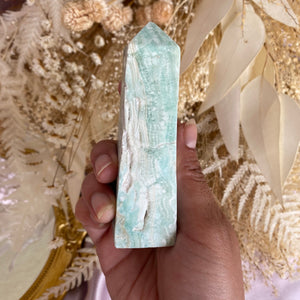 Blue Aragonite Tower for Patience & Acceptance