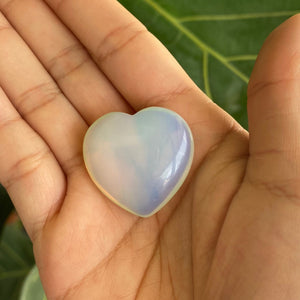 Polished Opalite Heart for Anxiety & Good Fortune