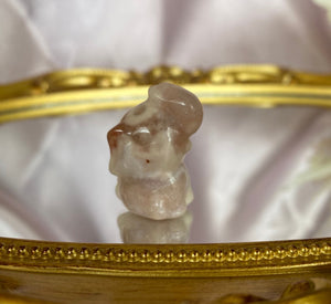 Flower Agate Crystal Elephant Carving